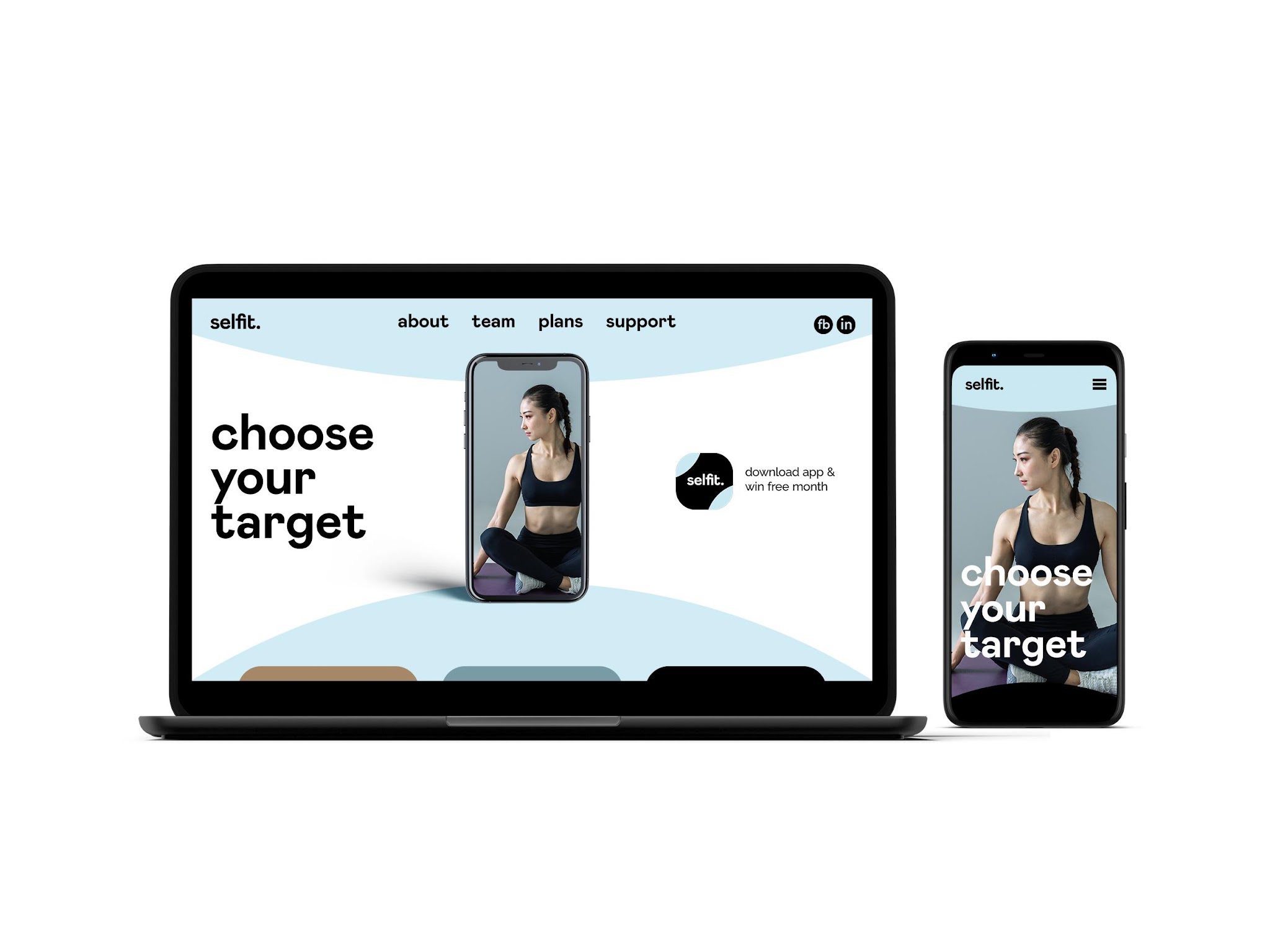 Selfit: Применение айдентики на сайте и в приложении
